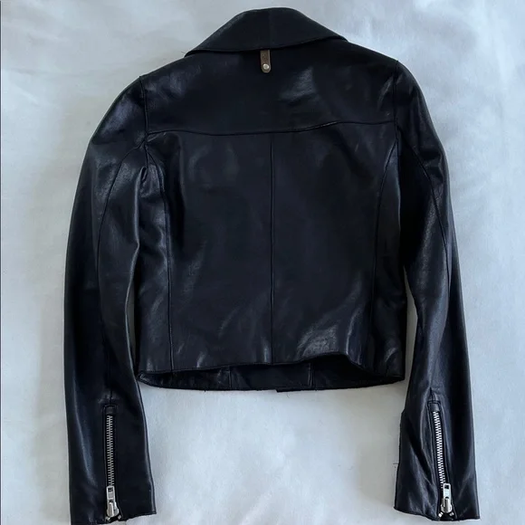 Mackage Black Leather Biker Jacket - Picture 7 of 8